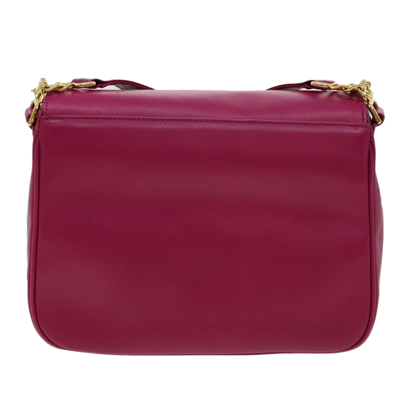 VALENTINO Chain Shoulder Bag Leather Pink Auth yk6951 - Picture 2 of 16